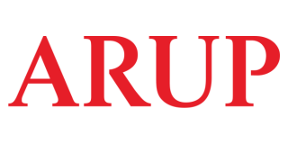 Arup logo in red text against a white background.