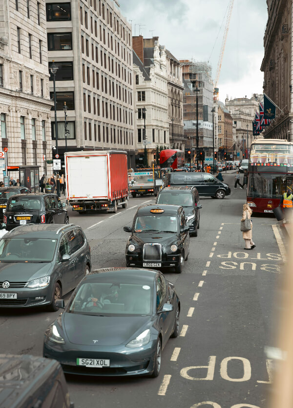 busy-london-street traffic on a busy road