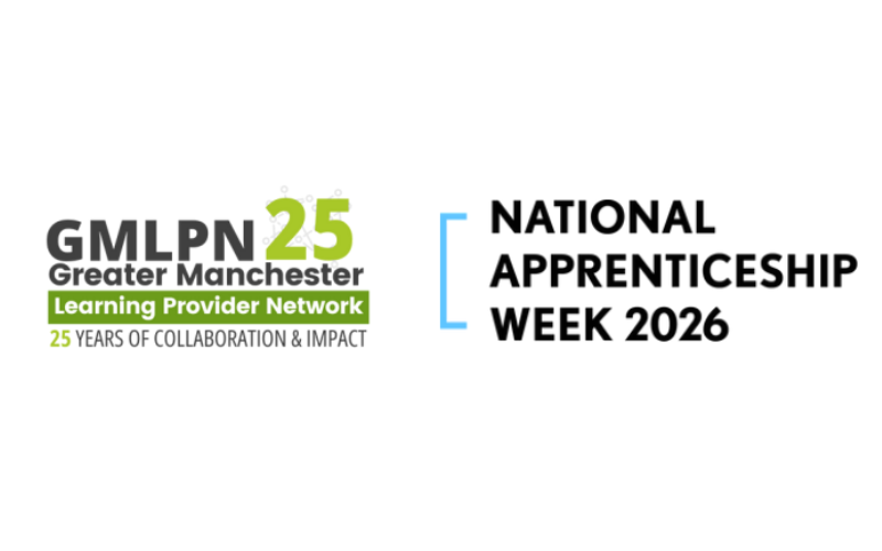 The GMPLN logo next to the National Apprenticeship Week logo.