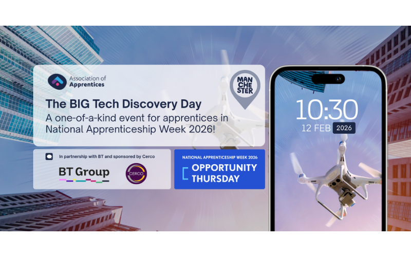 Reads "The BIG tech discovery day: a one of a kind event for apprentices in National Apprenticeship Week 2026"